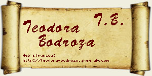 Teodora Bodroža vizit kartica